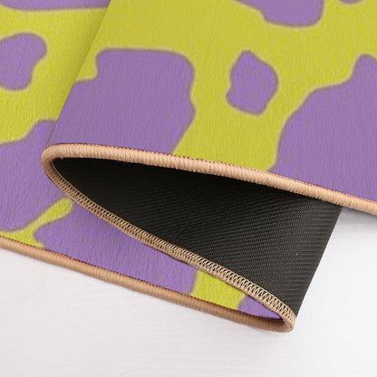 Cow Print - Neon Green & Violet Durable Bath Mat