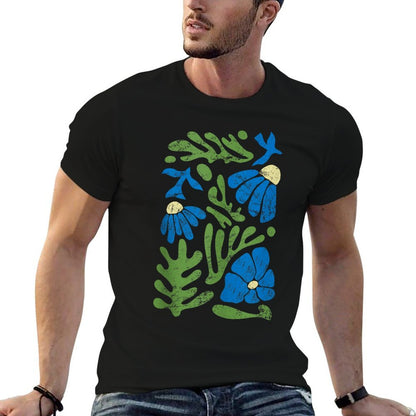 Matisse Wildflower Aesthetic Abstract Floral Nature  Fade-proof Color T-Shirt