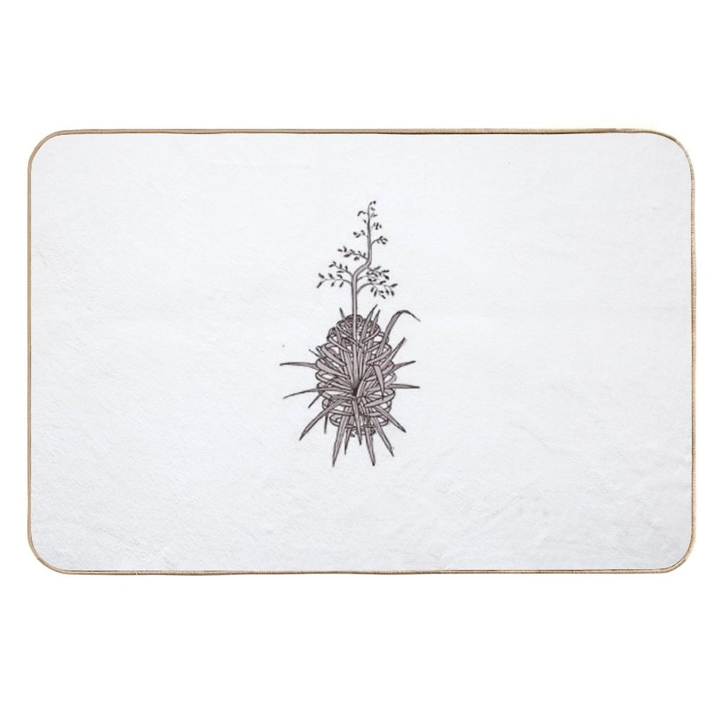 Flowering Agave in A Cage  Non-Slip Bath Mat