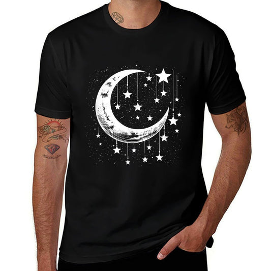 Galaxy Night Sky Moon Lunar Stars Love  Polyester Blend T-Shirt