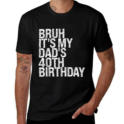 Bruh It&#39;s My King Dad&#39;s 40th Birthday OMG Crown Happy Funny  Heathered Texture T-Shirt