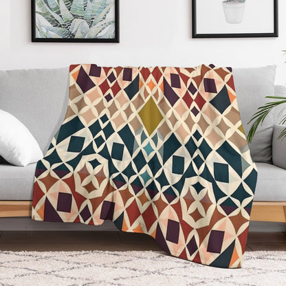 Abstract Geometric Design Durable Throw Blanket