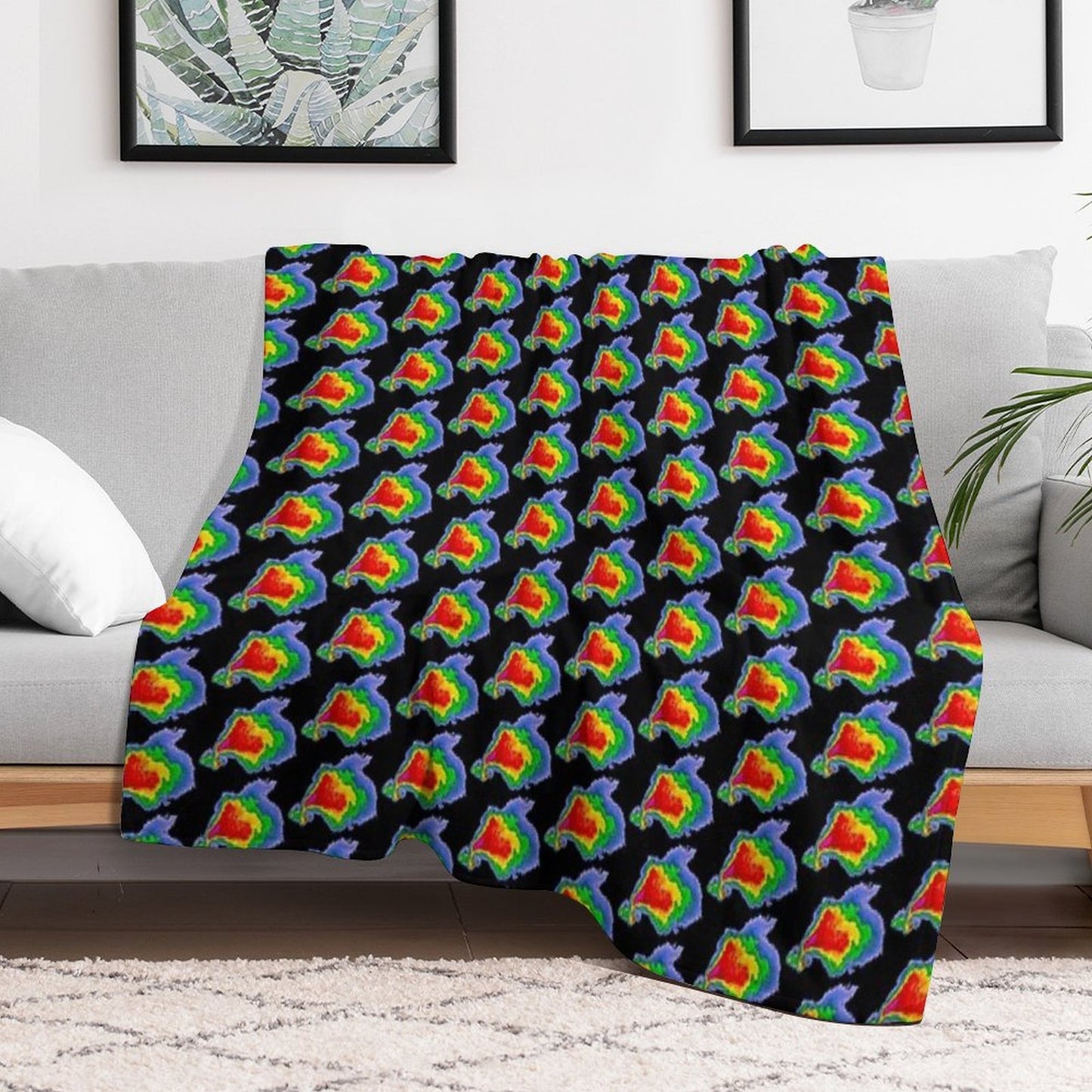Supercell Radar Hook Echo 1 Sustainable Throw Blanket
