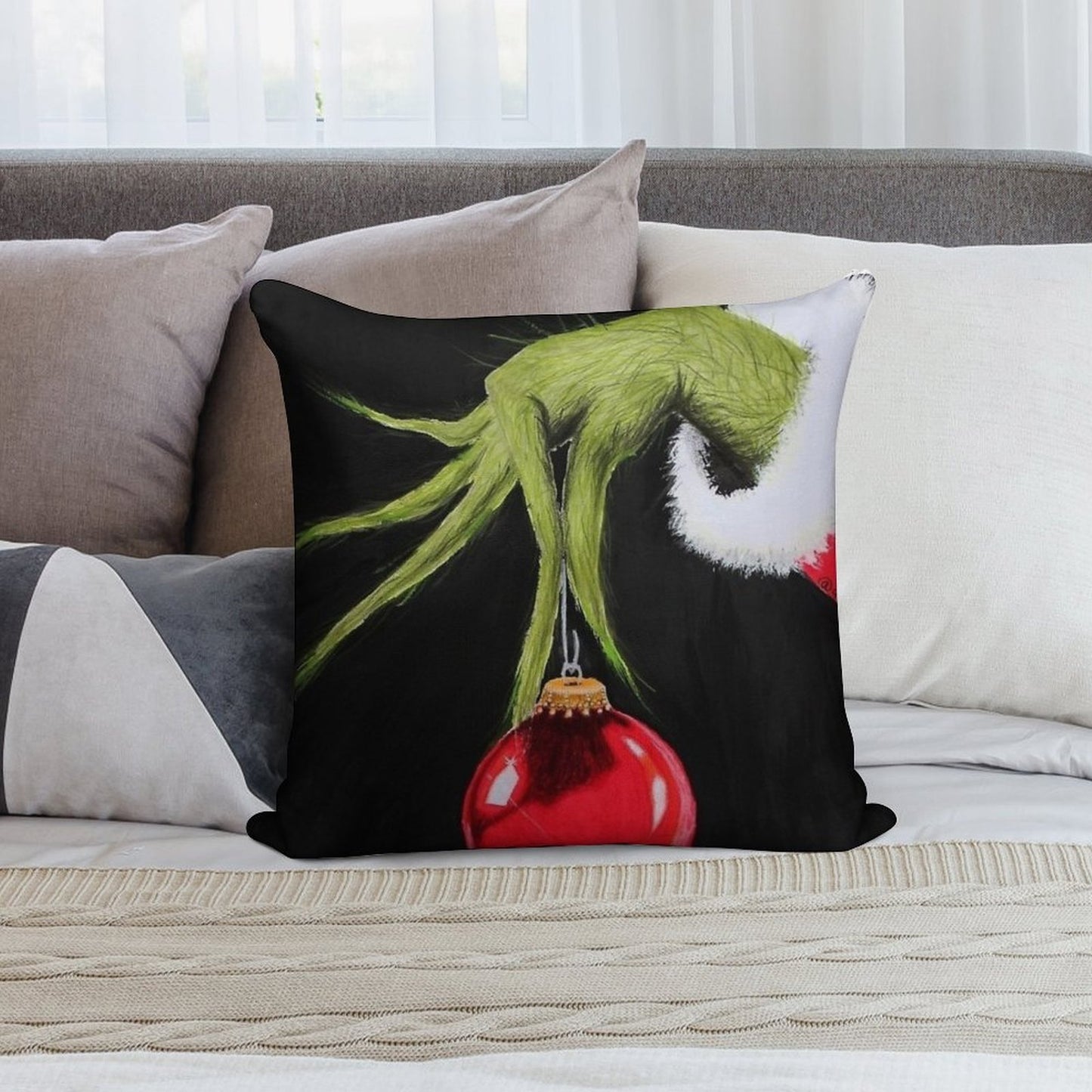 Who Stole Christmas Soft Washable Throw Pillow