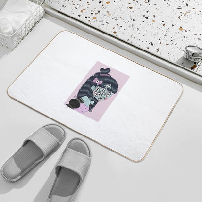 Pastel Goth Creature Illustration  Odorless Bath Mat