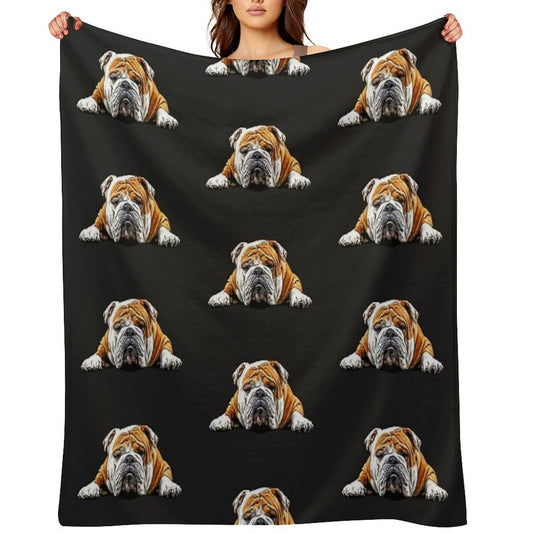 Bulldog Chill Pose - English Bulldog All-season Throw Blanket
