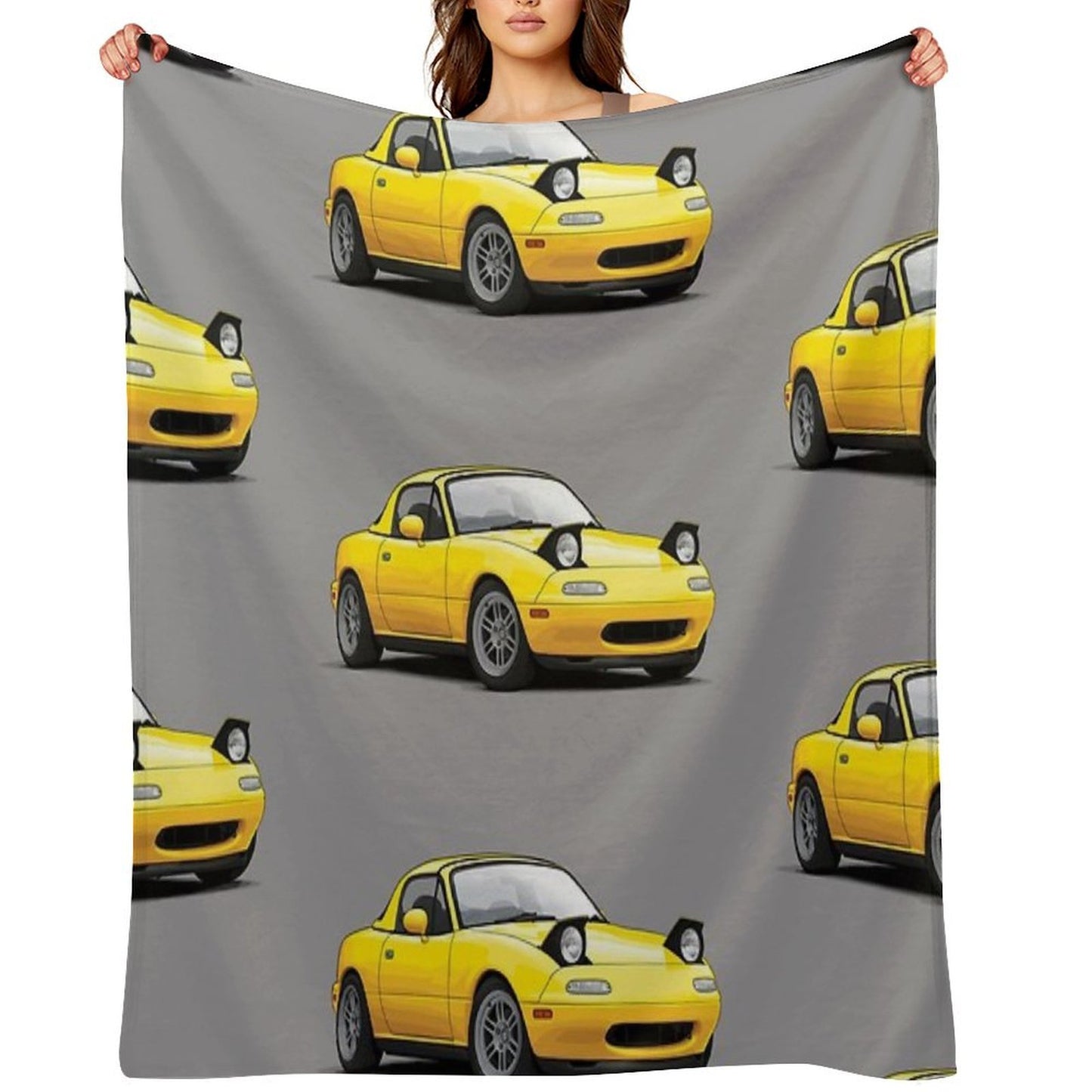 Mx5  Miata NA MK1 Illustration Wrinkle-free Throw Blanket