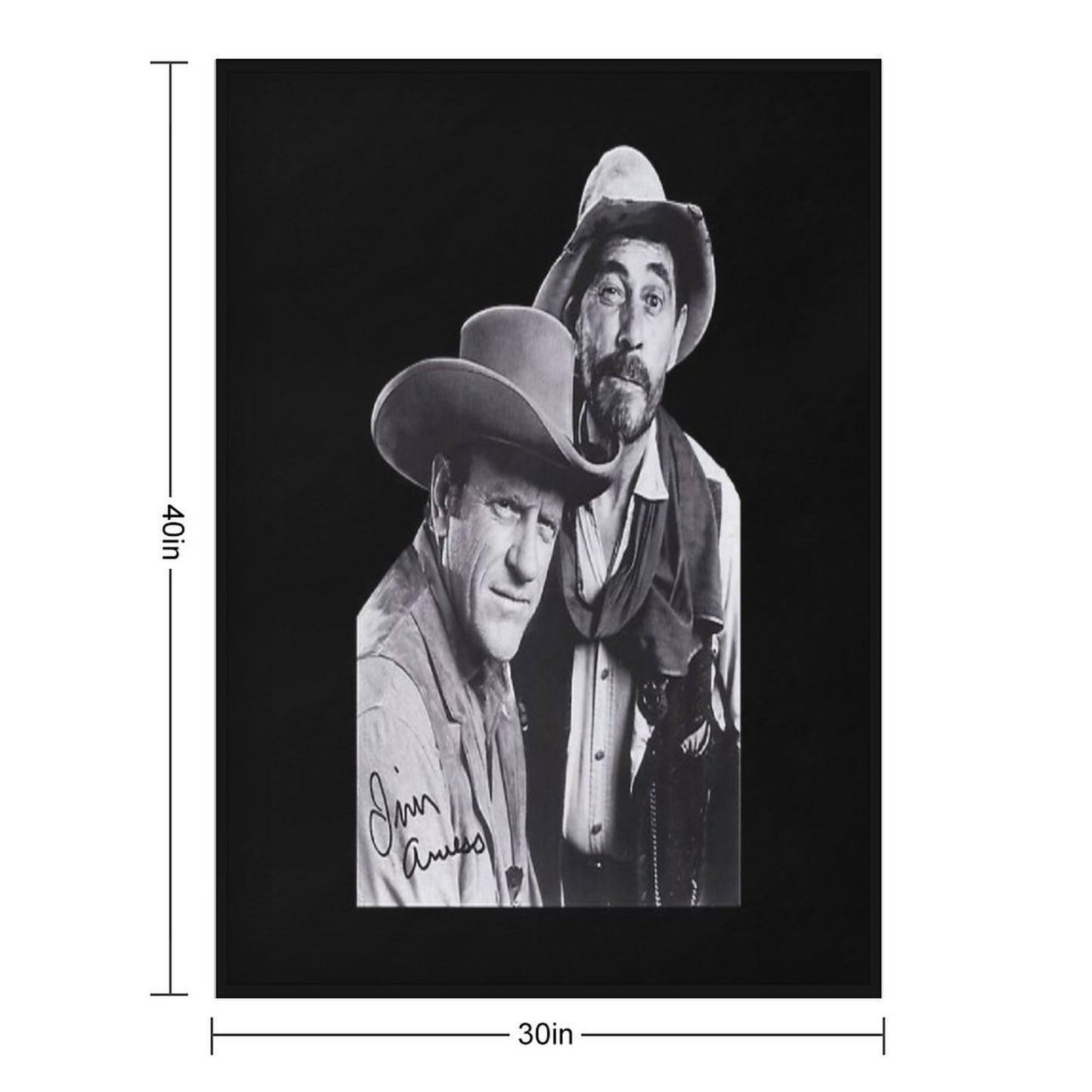 Gunsmoke Series James Arness And Matt Dillon Eco-conscious Throw Blanket