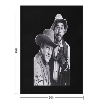 Gunsmoke Series James Arness And Matt Dillon Eco-conscious Throw Blanket