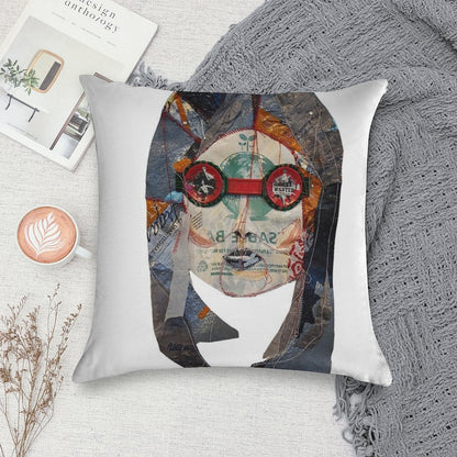 Plastic Bag Portrait, Wanted Superwoman Soft High-Density Material Throw Pillow