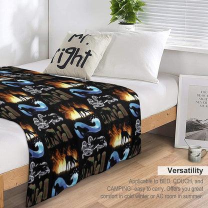 Four Elements, Four Cats Multi-functional Throw Blanket