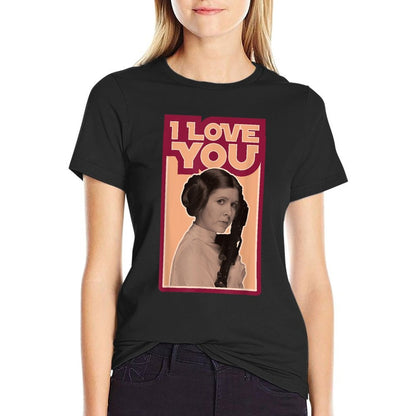 Star Wars Valentines Day Princess Leia I Love You Vintage  Oversized Silhouette T-Shirt