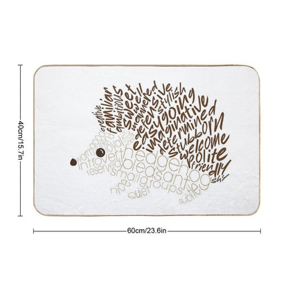 Brown Hedgehog Spirit Animal  Non-Slip Bath Mat
