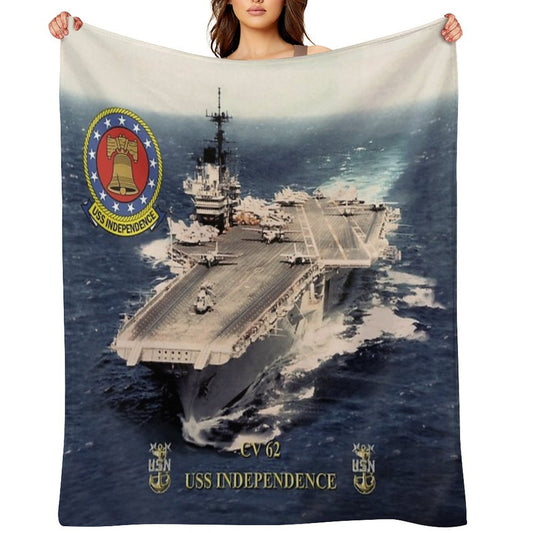 CV-62 USS Independence Sustainable Throw Blanket