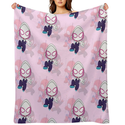 Cartoon Spider Ghost, Cute Baby Spidey Girl, Grl Pwr, Cartoon Ghost Premium Throw Blanket