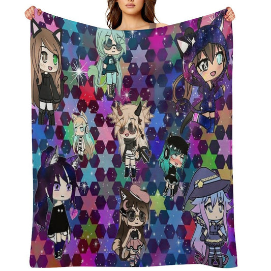Gacha Life Girl Bundle Pack Stars Anti-pilling Throw Blanket