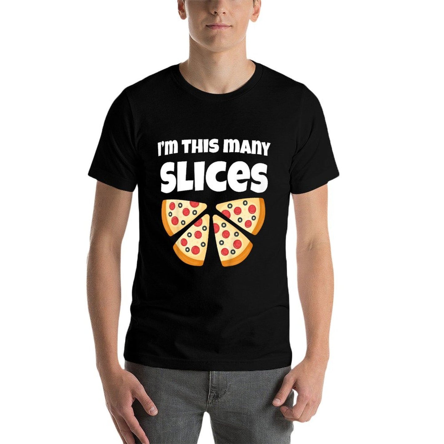 Kids Cute Pizza 4th Birthday I'm This Many Slices 4-Year-Old  Polyester Blend T-Shirt