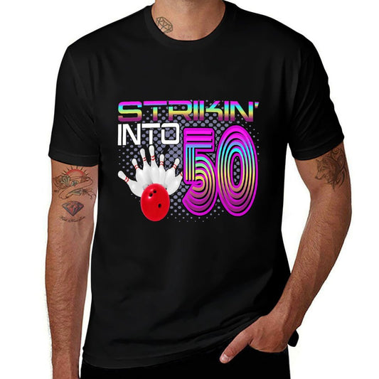Striking Into 50 Bowling Bowler 50th Birthday Celebration Premium  Wrinkle-resistant T-Shirt