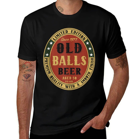 1971 Old Balls Beer Lover Birthday Mens 50Th Birthday  Trendy Pattern T-Shirt