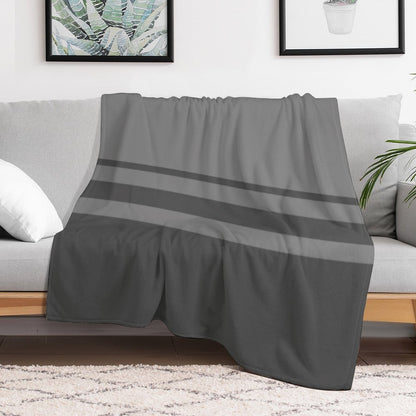 Slate Gray Stripes on Gray Background Machine-washable Throw Blanket