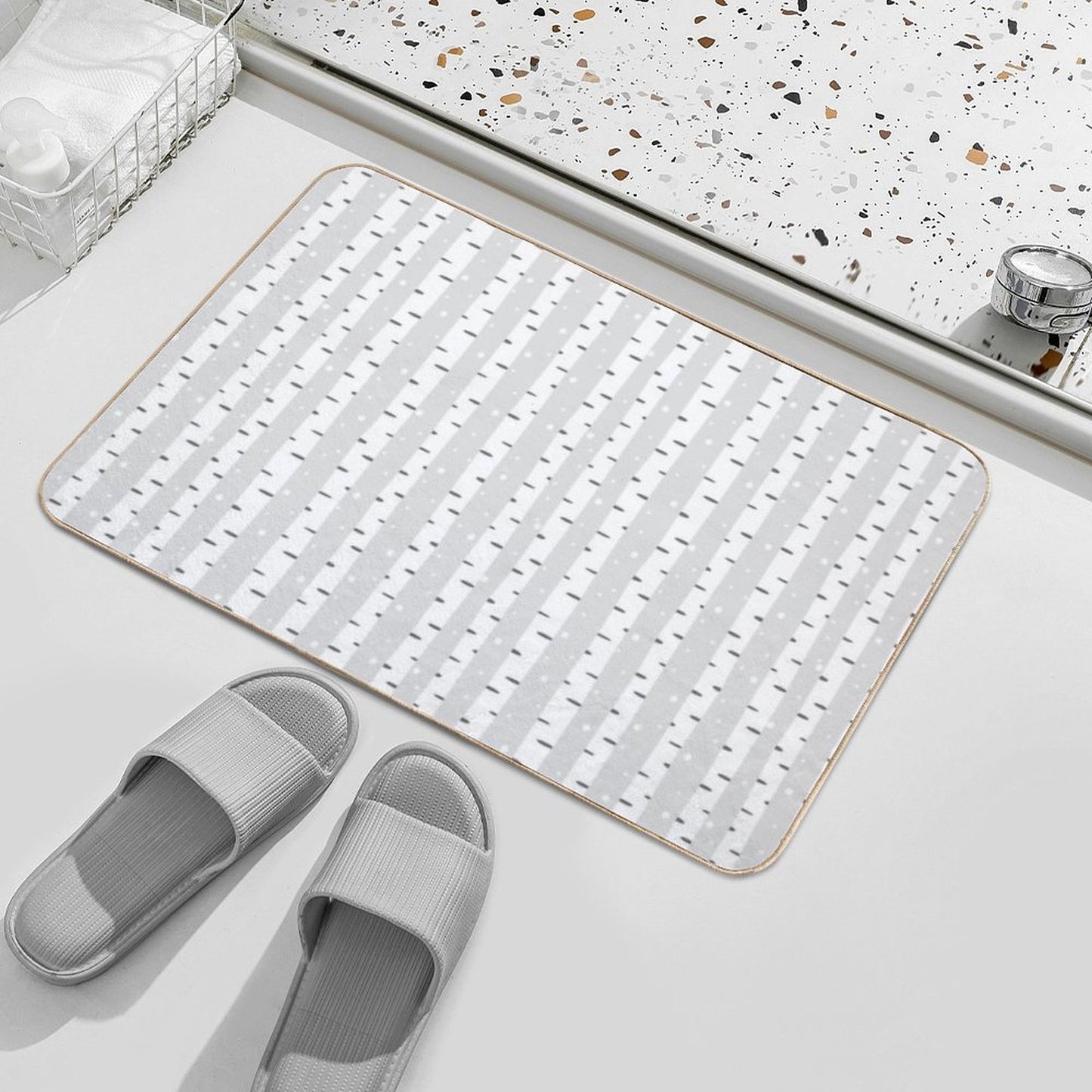 Winter Jungle Trees Pattern  Anti-Trip Bath Mat