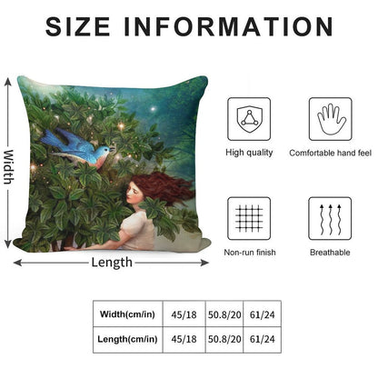 A Bluebird's Song Soft Decorative Cover Throw Pillow