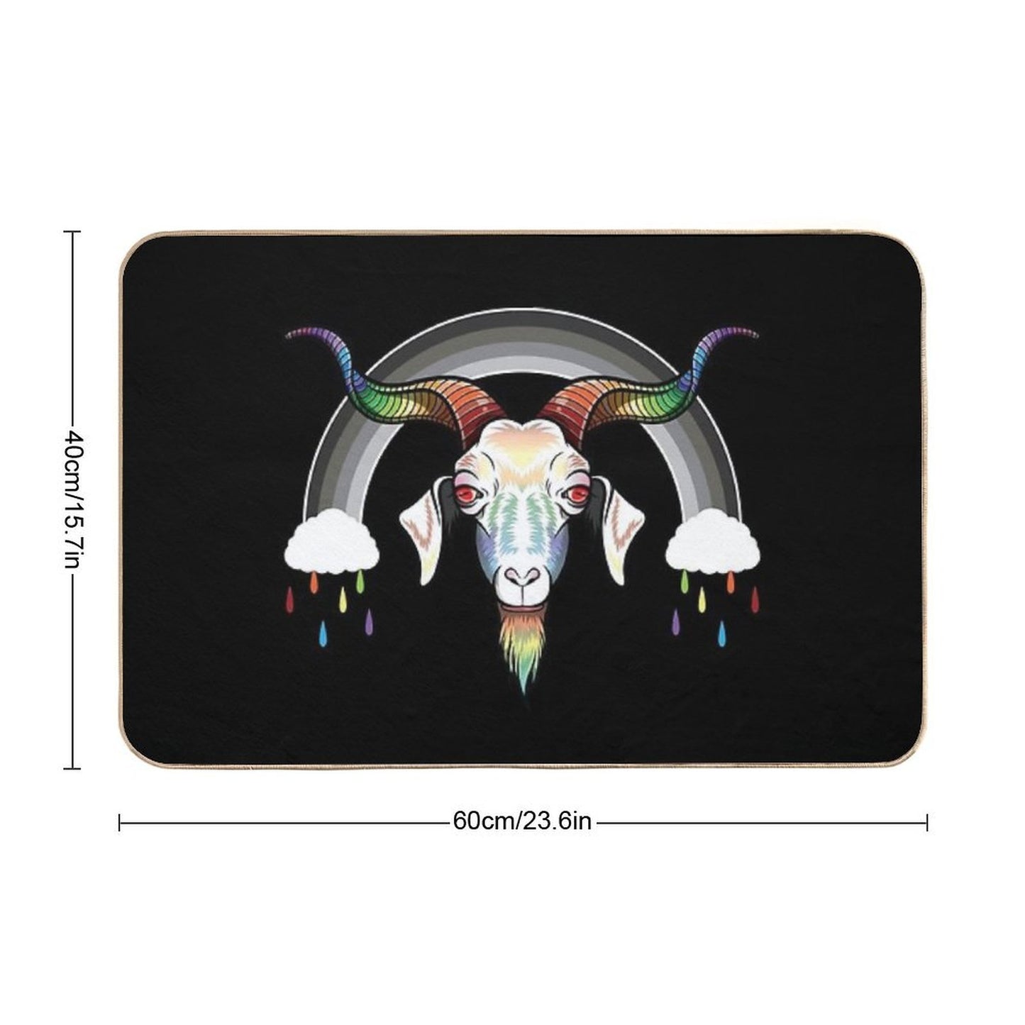 Rainbow Goat  Pet-Safe Bath Mat