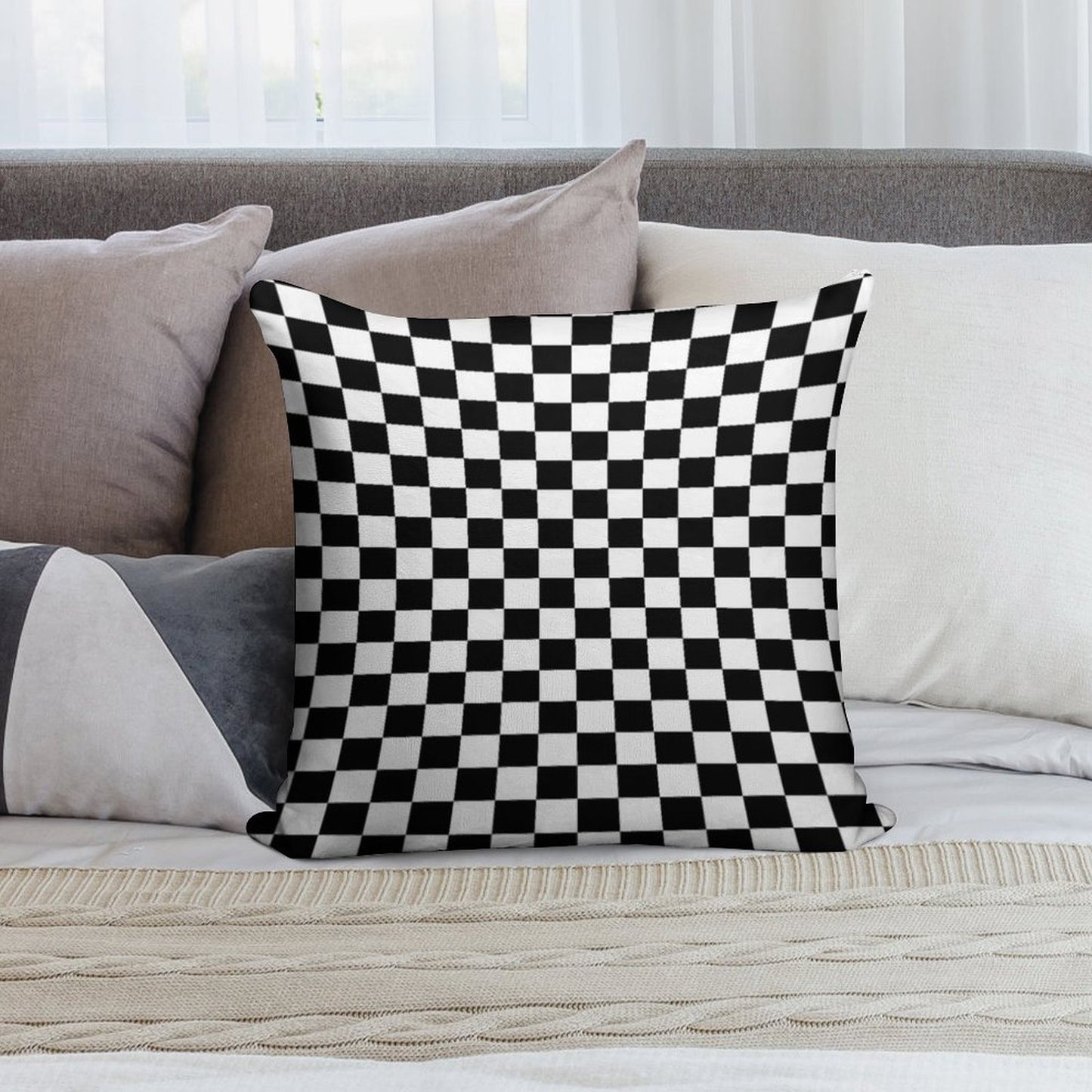Chequered Flag Checkered Racing Car Winner Bedspread Duvet Phone Case Soft Luxury Feel Throw Pillow