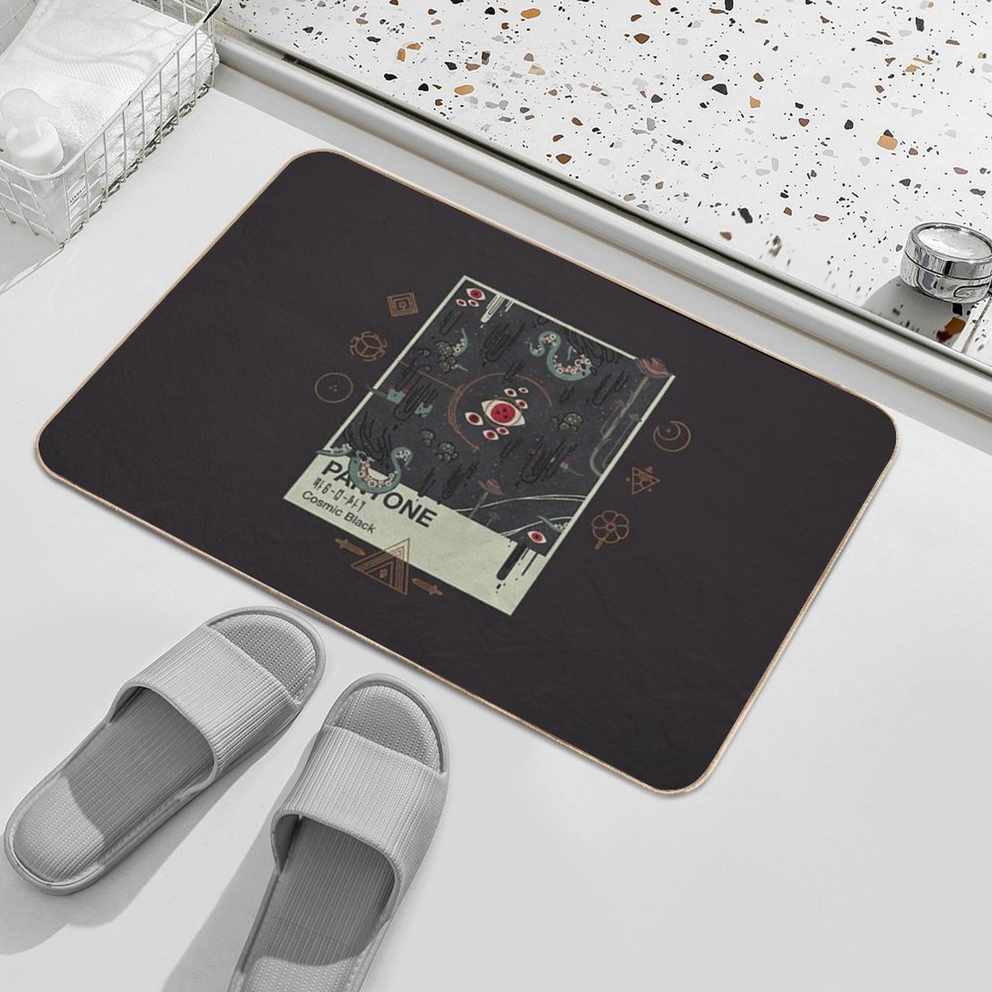 Cosmic Black  Fade-Resistant Bath Mat