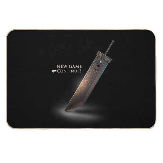 Cloud Strife Sword  Final Fantasy VII New Game  Sephiroth  Retro Gamer  Fade-Resistant Bath Mat