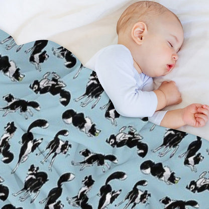 Border Collie Easy Care Throw Blanket