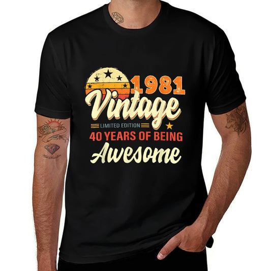 40 Year Old Gifts Vintage 1981 Limited Edition 40th Birthday  Oversized Silhouette T-Shirt