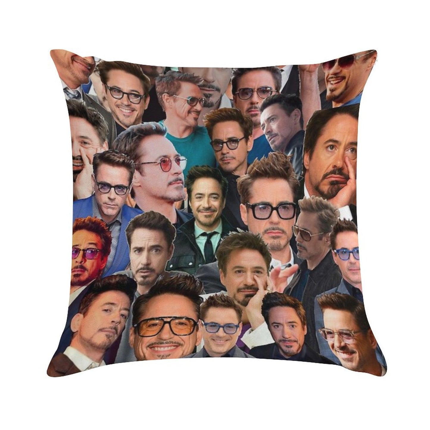 Robert Downey Jr. Photo Collage Soft Warmth Comfort Throw Pillow
