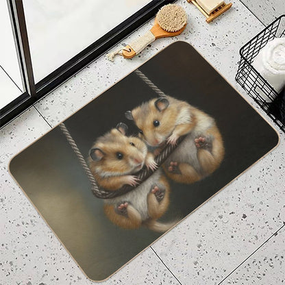 Swingin' Hamsters - The Ultimate Furry Adventure  Dirt-Trapping Bath Mat