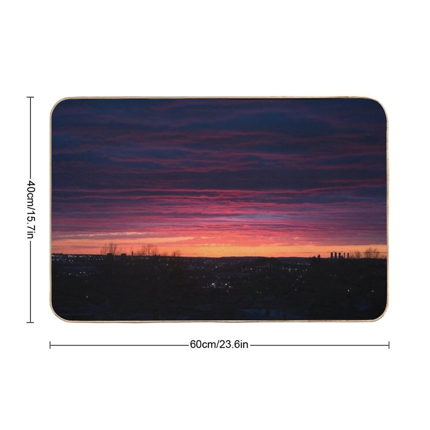 Orange And Purple Sunset  Dirt-Trapping Bath Mat