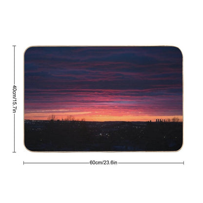 Orange And Purple Sunset  Dirt-Trapping Bath Mat