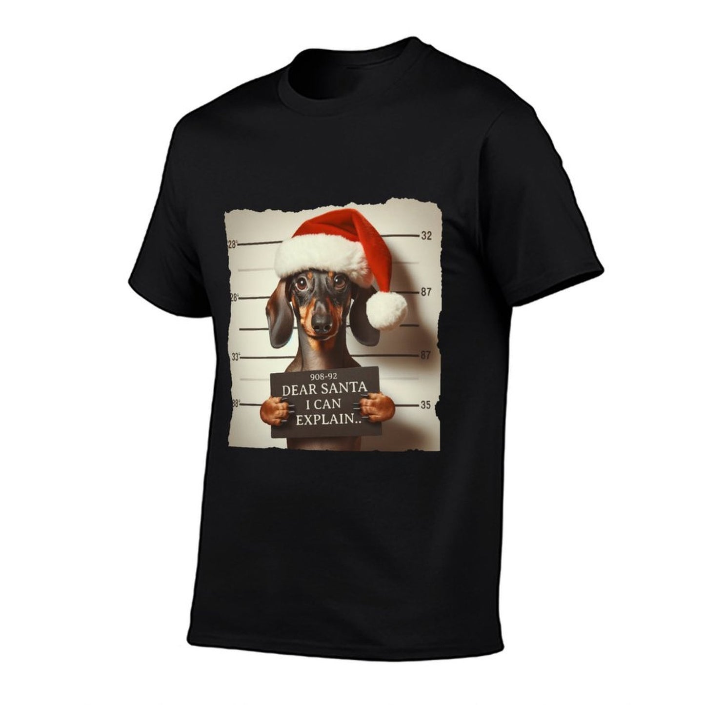 Funny Dachshund Christmas Dear Santa I Can Explain Weiner  Tagless Design T-Shirt