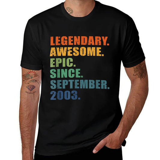 2003 September Men Women 21 Year Anniversary 21st Birthday  Cotton T-Shirt
