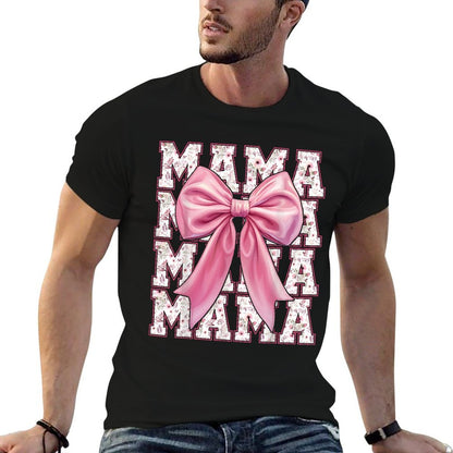 Mama Coquette Pink Bow Floral Mothers Day For Mom  Durable T-Shirt