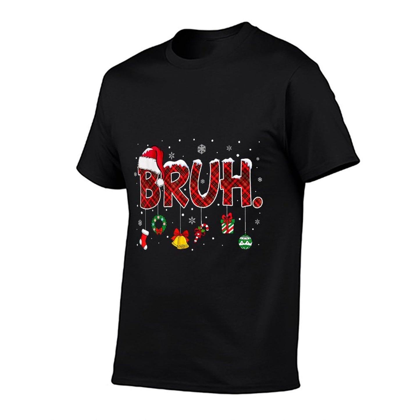 Bruh Funny Saying Christmassns Boys Xmas Pajamas  Oversized Silhouette T-Shirt