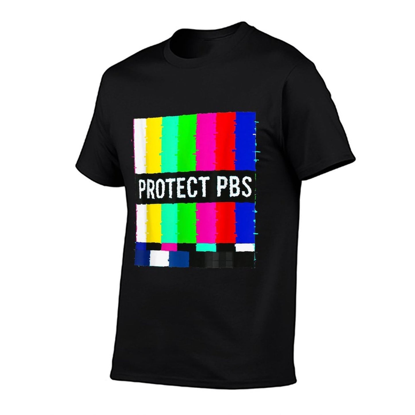 Protect P.B.S Television Off Air Glitch Art Vaporwave  Easy-care T-Shirt