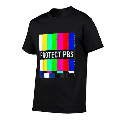 Protect P.B.S Television Off Air Glitch Art Vaporwave  Easy-care T-Shirt