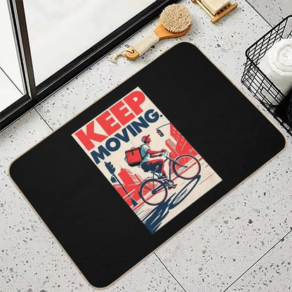 Keep Moving – Bicycle Courier Hope Style Art  Anti-Trip Bath Mat