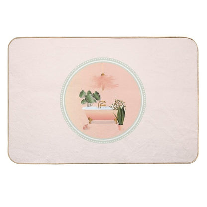 Pastel Pink & Green Bathroom  Bubble Bath  Pet-Safe Bath Mat