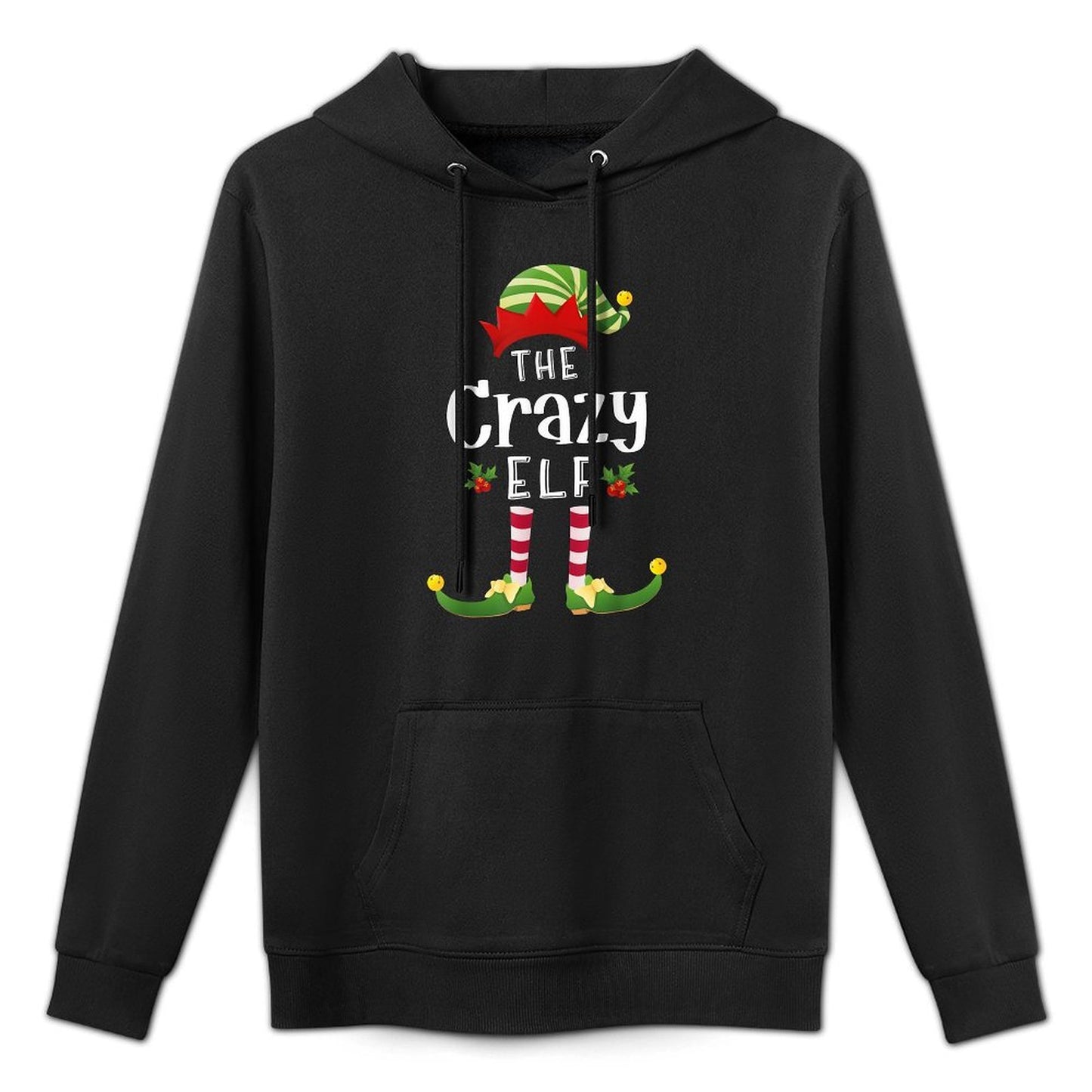 Crazy Christmas Elf Matching Pajama X-Mas Party Casual Wear Hoodie