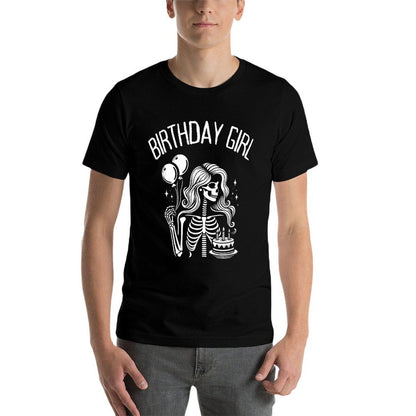 Birthday Girl Cute Gothic Skeleton Women  Easy-care T-Shirt