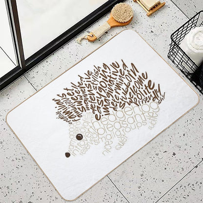 Brown Hedgehog Spirit Animal  Non-Slip Bath Mat
