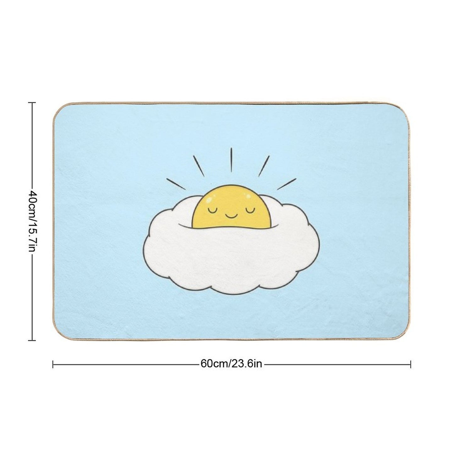 Sunshine for Breakfast  Egg Cloud  Fade-Resistant Bath Mat