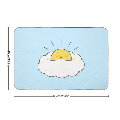 Sunshine for Breakfast  Egg Cloud  Fade-Resistant Bath Mat