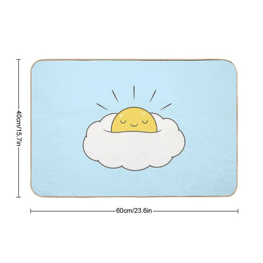 Sunshine for Breakfast  Egg Cloud  Fade-Resistant Bath Mat